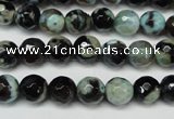 CAG5685 15 inches 8mm faceted round fire crackle agate beads