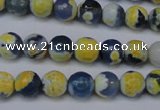 CAG5688 15 inches 8mm faceted round fire crackle agate beads