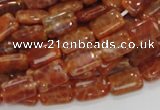 CAG569 15.5 inches 8*12mm rectangle natural fire agate beads