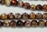 CAG5691 15 inches 8mm faceted round fire crackle agate beads