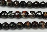 CAG5692 15 inches 8mm faceted round fire crackle agate beads