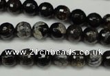 CAG5693 15 inches 8mm faceted round fire crackle agate beads