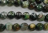 CAG5695 15 inches 8mm faceted round fire crackle agate beads