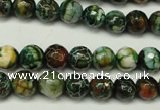 CAG5696 15 inches 8mm faceted round fire crackle agate beads