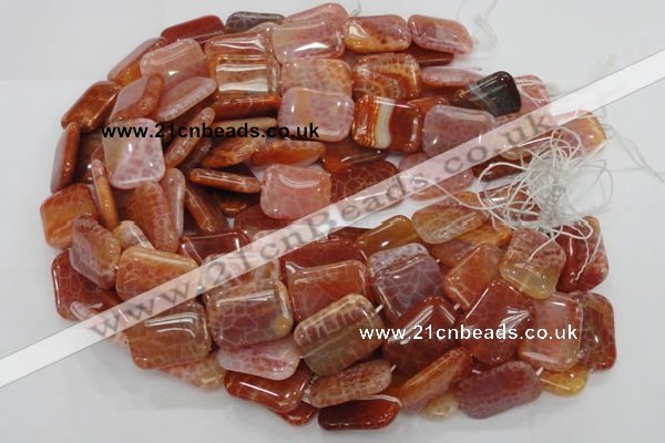 CAG570 15.5 inches 22*30mm rectangle natural fire agate beads