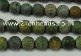 CAG5702 15 inches 8mm faceted round fire crackle agate beads