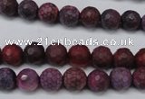 CAG5704 15 inches 8mm faceted round fire crackle agate beads