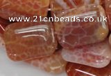 CAG571 15.5 inches 30*40mm rectangle natural fire agate beads