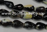 CAG5712 15 inches 8*12mm faceted teardrop fire crackle agate beads