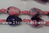 CAG5715 15 inches 10*14mm faceted teardrop fire crackle agate beads