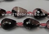 CAG5721 15 inches 12*16mm faceted teardrop fire crackle agate beads