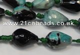 CAG5722 15 inches 12*16mm faceted teardrop fire crackle agate beads