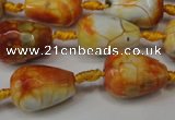 CAG5726 15 inches 13*18mm faceted teardrop fire crackle agate beads