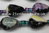 CAG5727 15 inches 13*18mm faceted teardrop fire crackle agate beads