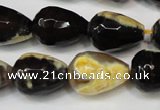 CAG5728 15 inches 13*18mm faceted teardrop fire crackle agate beads