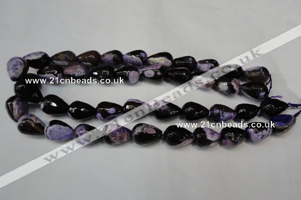 CAG5729 15 inches 13*18mm faceted teardrop fire crackle agate beads