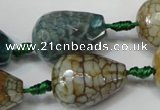 CAG5731 15 inches 15*20mm faceted teardrop fire crackle agate beads