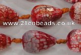 CAG5734 15 inches 15*20mm faceted teardrop fire crackle agate beads