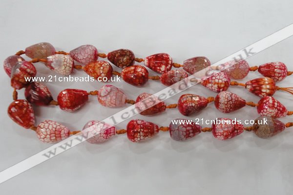 CAG5734 15 inches 15*20mm faceted teardrop fire crackle agate beads