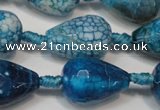 CAG5735 15 inches 15*20mm faceted teardrop fire crackle agate beads