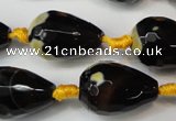 CAG5738 15 inches 15*20mm faceted teardrop fire crackle agate beads