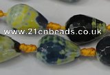 CAG5739 15 inches 15*20mm faceted teardrop fire crackle agate beads