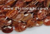 CAG574 15.5 inches 12*16mm faceted oval natural fire agate beads