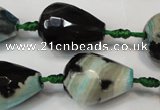 CAG5744 15 inches 15*20mm faceted teardrop fire crackle agate beads