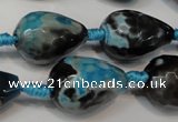 CAG5745 15 inches 15*20mm faceted teardrop fire crackle agate beads