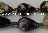 CAG5746 15 inches 15*20mm faceted teardrop fire crackle agate beads