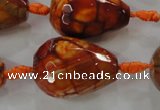 CAG5749 15 inches 18*25mm faceted teardrop fire crackle agate beads