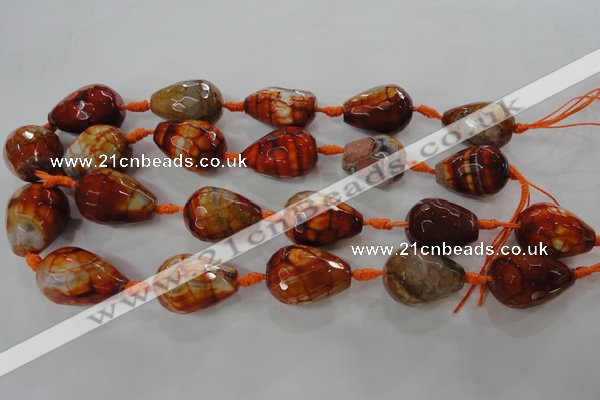 CAG5749 15 inches 18*25mm faceted teardrop fire crackle agate beads