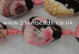 CAG5750 15 inches 18*25mm faceted teardrop fire crackle agate beads