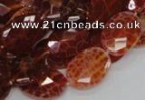 CAG576 15.5 inches 18*25mm faceted oval natural fire agate beads