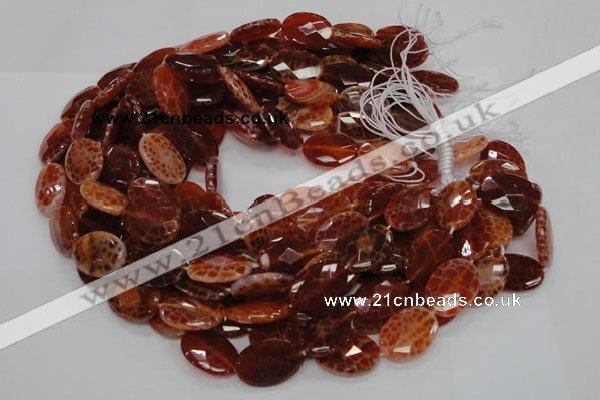 CAG576 15.5 inches 18*25mm faceted oval natural fire agate beads