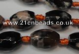 CAG5781 15 inches 12*16mm faceted rice fire crackle agate beads