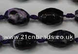 CAG5782 15 inches 12*16mm faceted rice fire crackle agate beads