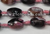 CAG5783 15 inches 12*16mm faceted rice fire crackle agate beads