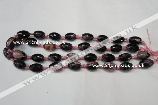 CAG5783 15 inches 12*16mm faceted rice fire crackle agate beads