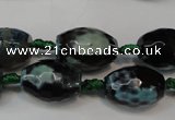 CAG5784 15 inches 12*16mm faceted rice fire crackle agate beads