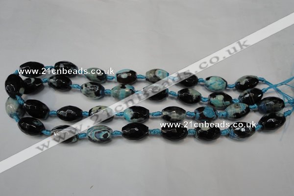 CAG5785 15 inches 12*16mm faceted rice fire crackle agate beads