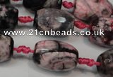 CAG5789 15 inches 13*18mm faceted rice fire crackle agate beads