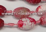 CAG5791 15 inches 13*18mm faceted rice fire crackle agate beads