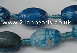 CAG5792 15 inches 13*18mm faceted rice fire crackle agate beads