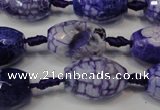 CAG5793 15 inches 13*18mm faceted rice fire crackle agate beads