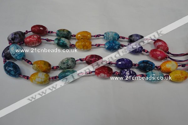 CAG5794 15 inches 13*18mm faceted rice fire crackle agate beads