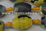 CAG5800 15 inches 15*20mm faceted rice fire crackle agate beads