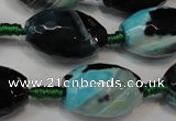 CAG5801 15 inches 15*20mm faceted rice fire crackle agate beads