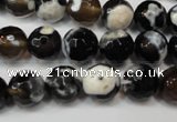 CAG5807 15 inches 10mm faceted round fire crackle agate beads