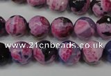 CAG5810 15 inches 10mm faceted round fire crackle agate beads